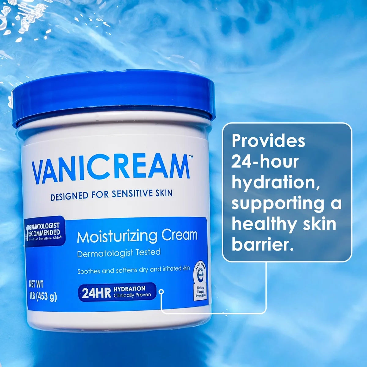 Vanicream Moisturizing Cream for Sensitive Skin - Unscented - 16oz: Hypoallergenic, Paraben-Free, Vegan
