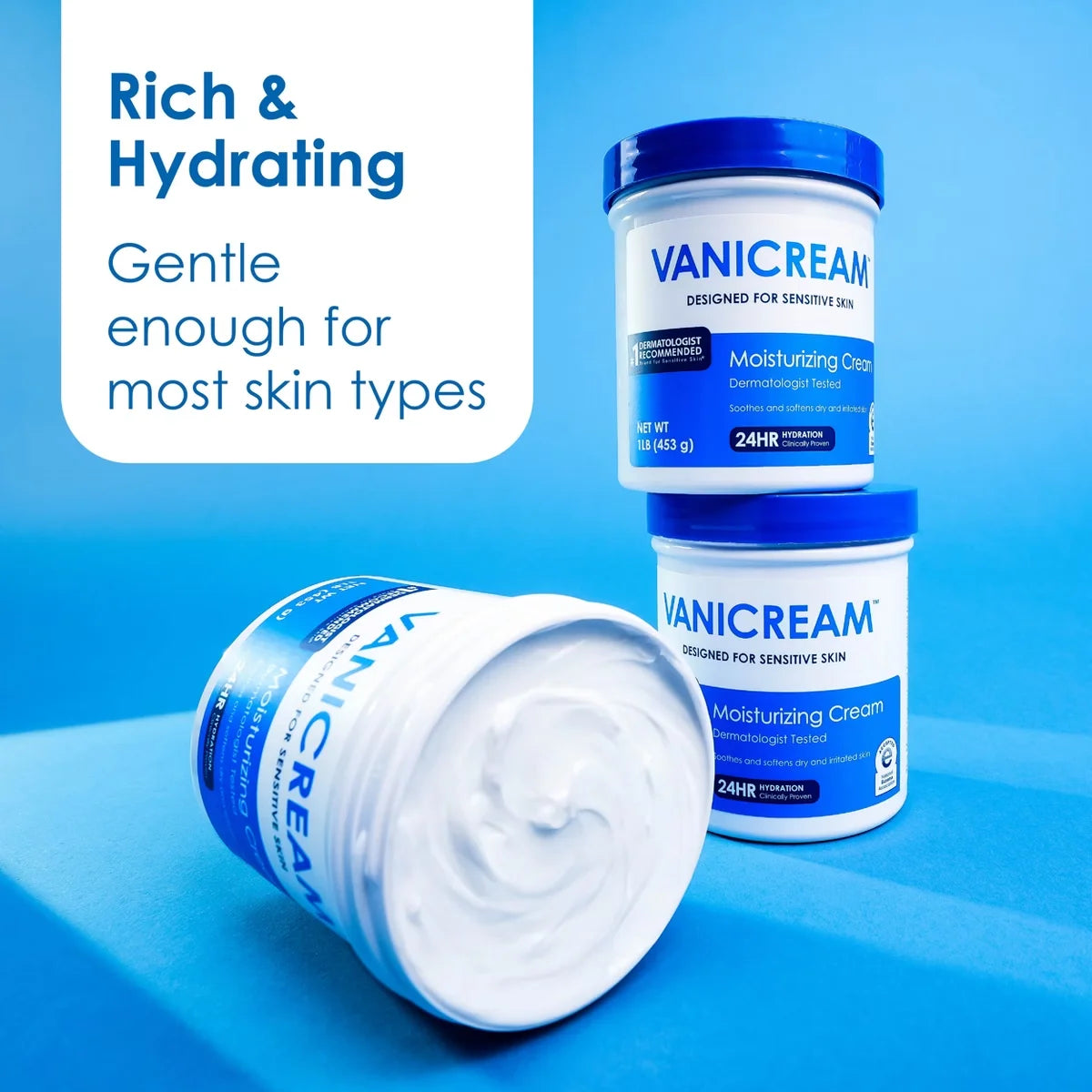 Vanicream Moisturizing Cream for Sensitive Skin - Unscented - 16oz: Hypoallergenic, Paraben-Free, Vegan